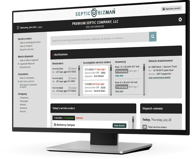 work order software for septic tank pump business