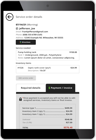 software CRM application for septic tank cleaning company