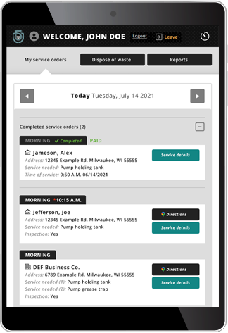 management software for septic business